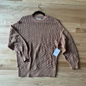 ✨ BNWT ✨ Naadam Pima Cotton Artisanal Stitch Sweater - S - Clay